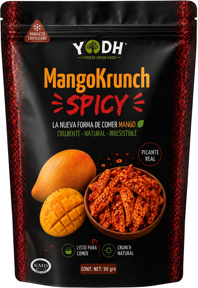 MangoKrunch Spicy — mango liofilizado con chile, 50 g